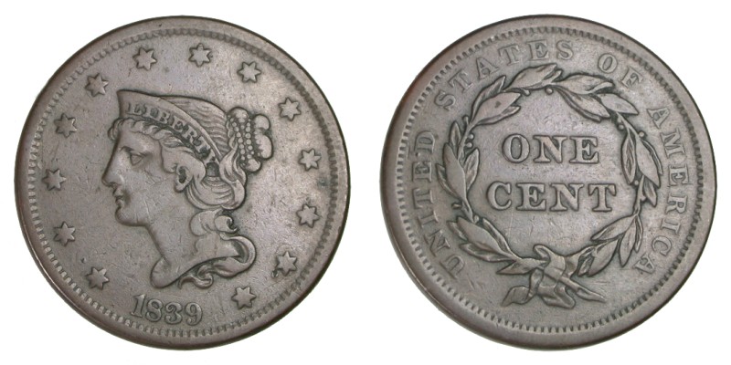 1839 Braided N-8, VF-20