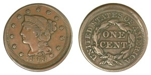 1848 Off-Center 10%, VF-20