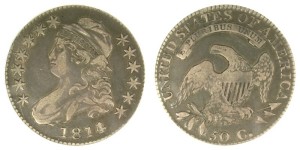 1814 O.101a, 4 over 3, ANACS VF-30