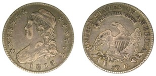 1818 O.101a, 8 over 7, Lg 8, VF-35