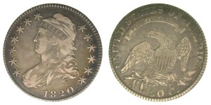 1820 O.103a, Curl base 2, Sm dt, VF-30