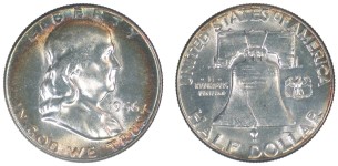 1956 MS-65 Colorful rim toning